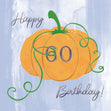 Pumpkin Purple Background Happy 60th Birthday