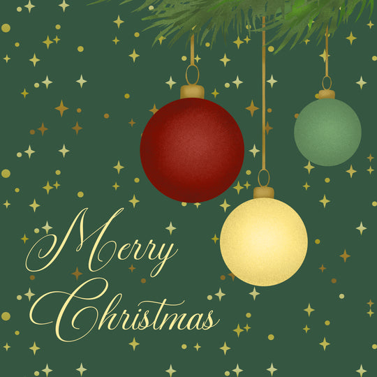 Green Background Merry Victorian Christmas