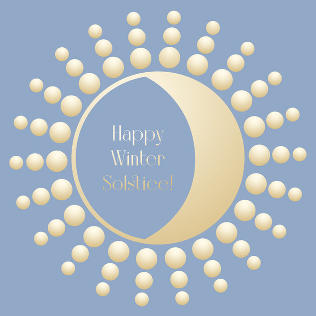 Happy Winter Solstice Blue Background