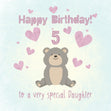 Cute Teddy Bear Happy 5th Birthday Daughter