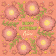 Beautiful Peach Floral Print Happy Birthday Niece