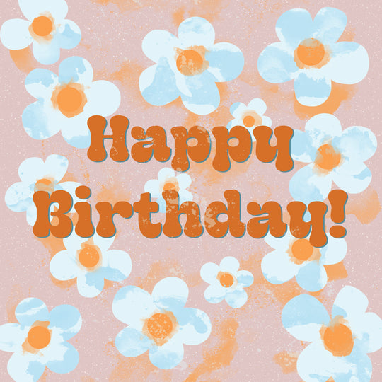 Pink Floral Happy Birthday