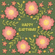 Beautiful Green Floral Print Happy Birthday