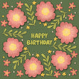 Beautiful Green Floral Print Happy Birthday