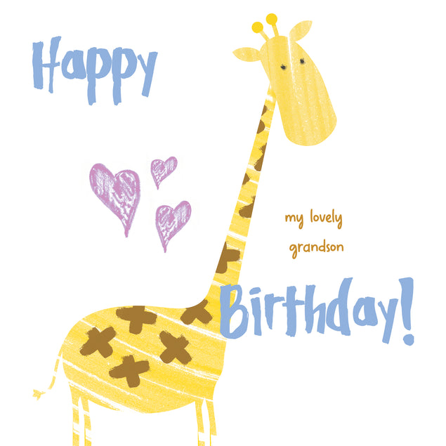 Cute Giraffe Happy Birthday Grandson