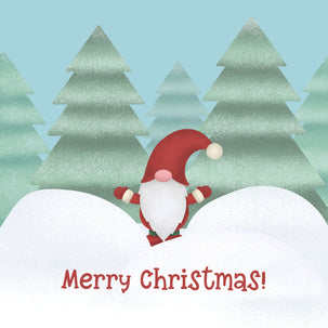 Merry Christmas Gnome In Snow
