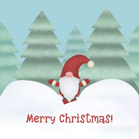 Merry Christmas Gnome In Snow