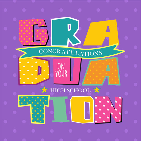 Colorful High School Graduation