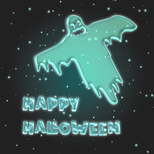 Neon Ghost Happy Halloween
