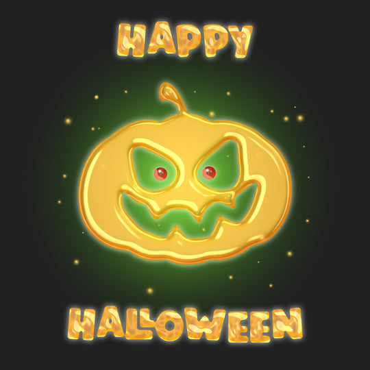 Golden Pumpkin Happy Halloween