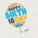 Blue And Yellow Balloon Happy 18th Birthday To You