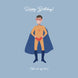 Blue Background Superhero Happy Birthday