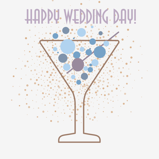Happy Wedding Day Blue Cocktail