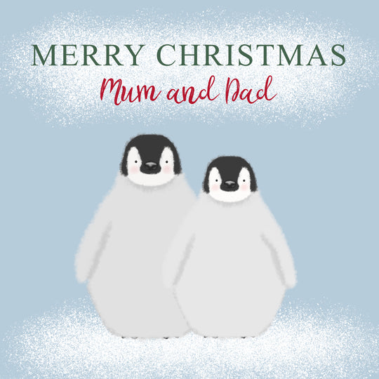 Penguins Merry Christmas Mum And Dad