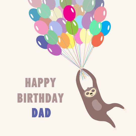 Happy Birthday Dad Sloth And Balloons