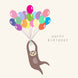 Happy Birthday Sloth And Balloons