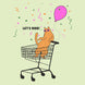 Ginger Cat In Cart Happy Birthday Card