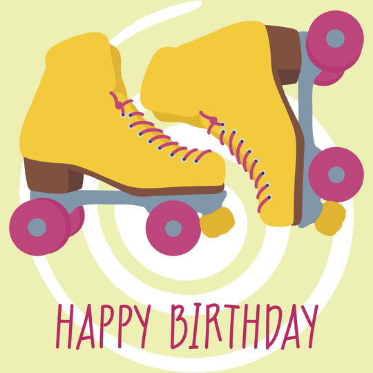 Happy Birthday Roller Skate Card
