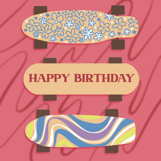 Happy Birthday Skateboard Card
