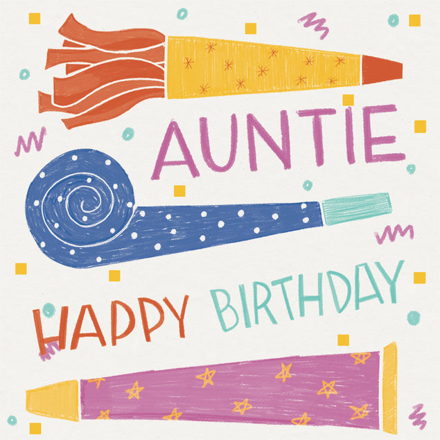 Cute Colorful Party Kit Happy Birthday Auntie