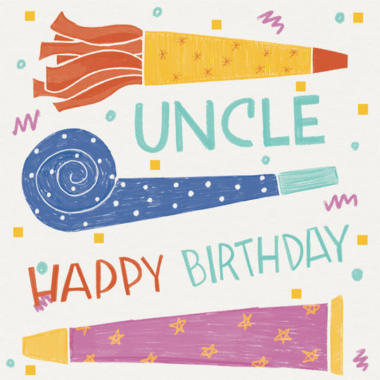 Cute Colorful Party Kit Happy Birthday Uncle