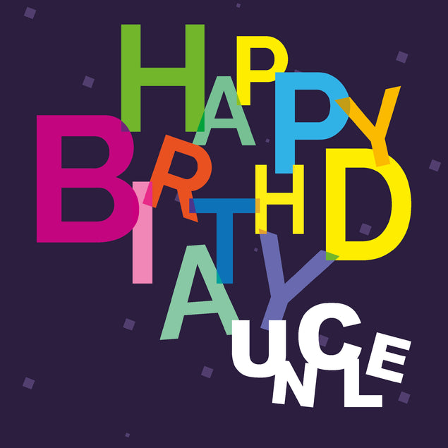 Colorful Letters Happy Birthday Uncle