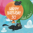 Flying Black Cat Happy 30th Birthday Niece
