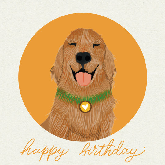 Happy Birthday Smiling Golden Retriever