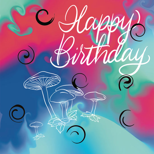 Mushrooms Happy Birthday Card