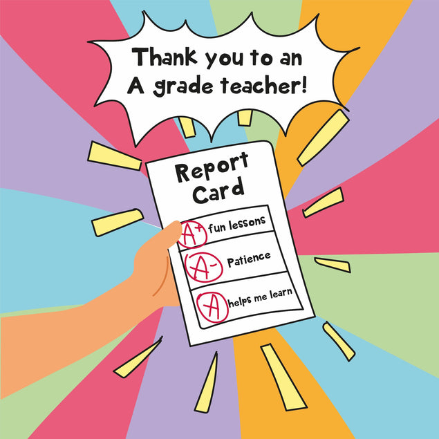 A Grade Teacher - Thank You Teacher Card - 1