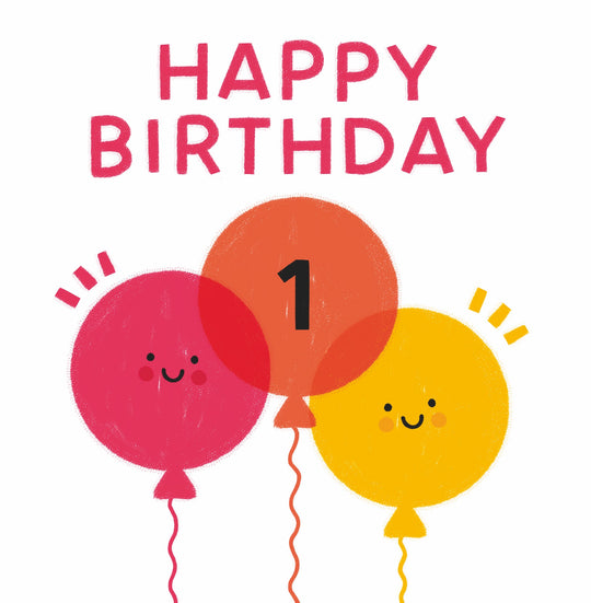 Happy Birthday Balloons Age 1 Card