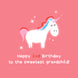 Cute Unicorn In Pink Happy 2nd Birthday Grandchild