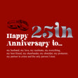 Red Background Happy 25th Anniversary To My Husband