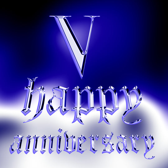 Happy 5th Anniversary Shining Roman Numerals