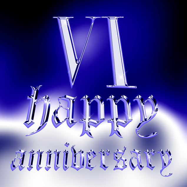Happy 6th Anniversary Shining Roman Numerals 