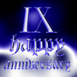 Happy 9th Anniversary Shining Roman Numerals 
