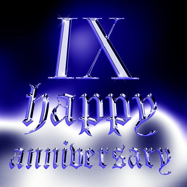 Happy 9th Anniversary Shining Roman Numerals 