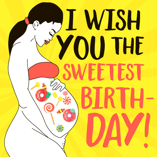 Yellow Background Candies Wish You The Sweetest Birthday