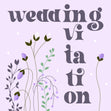 Beautiful Purple Flowers Wedding Invitation