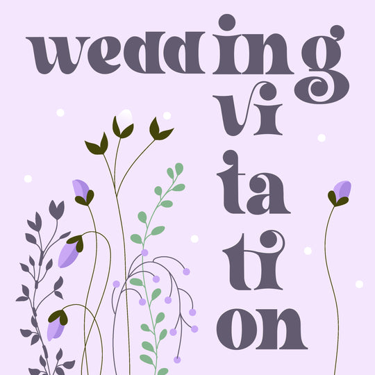 Beautiful Purple Flowers Wedding Invitation