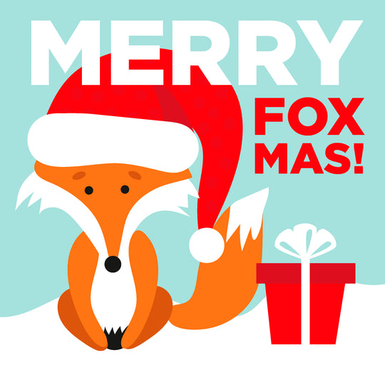 Merry Foxmas Cute Fox With A Gift Card