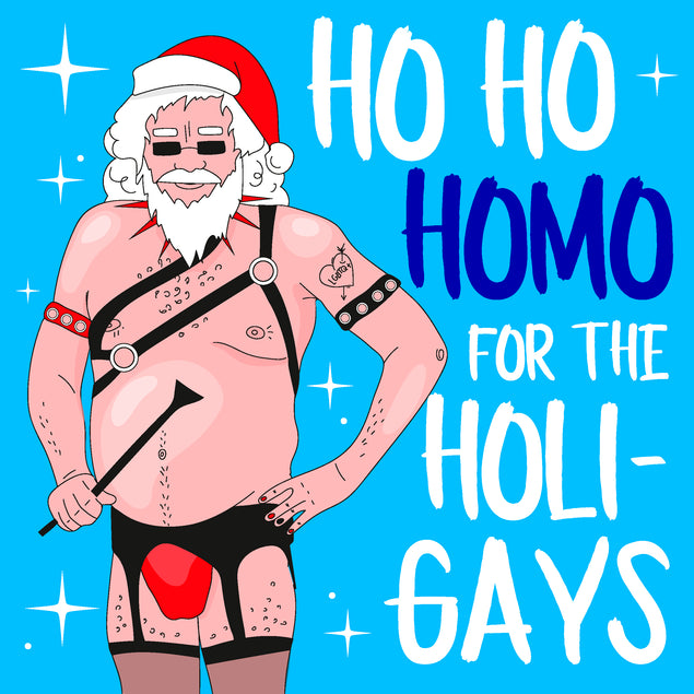 Ho-Ho Homo For The Holi-Gays Christmas Card Season_Christmas Recipient_For Boyfriend Theme_LGBTQ SYSTEM_Rude