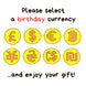 Various Money Happy Birthday Gift Card