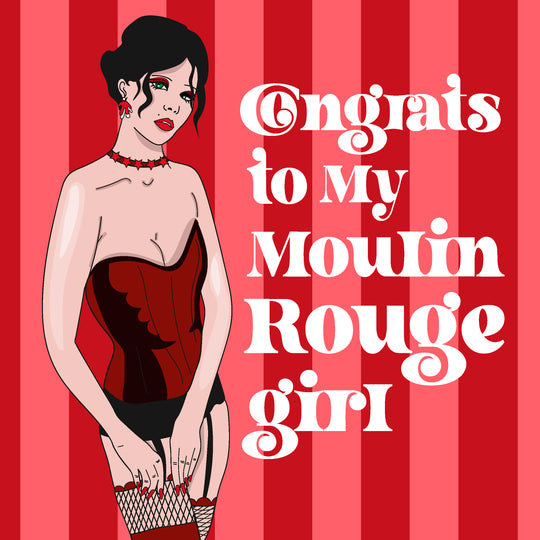 Red Background Congrats My Moulin Rouge Girl
