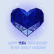 Happy 45th Anniversary Husband Blue Crystal Heart