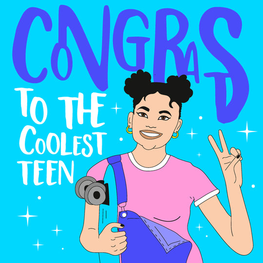 Blue Background Girl Happy Birthday To The Coolest Teen