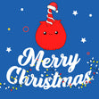 Merry Christmas Blue Background Gift Card