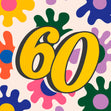 Pop Art Colorful Flowers Happy 60th Birthday