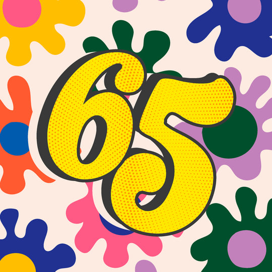 Pop Art Colorful Flowers Happy 65th Birthday