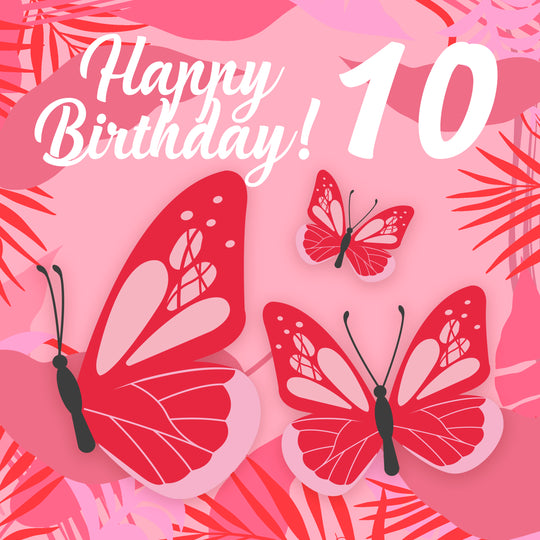 Tropical Pink Butterfly 10th Birthday